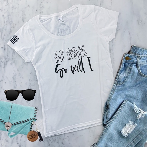 If the Oceans Roar Your Greatness Christian Tshirt - Picture 2 of 11